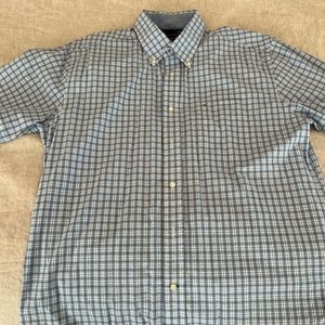 Tommy Hilfiger Blue check short sleeve button up shirt. Large.